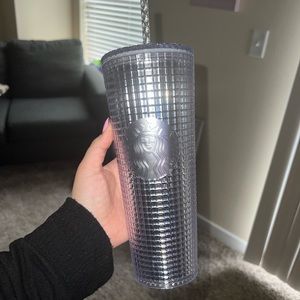 Starbucks silver grid disco ball cup
